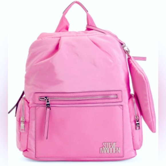 NEW Steve Madden Large Backpack Fondant Pink with Detachable Pouch Wristlet - Picture 1 of 11